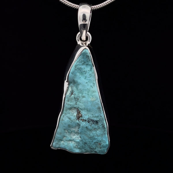 Sterling Silver Raw Kingman Turquoise Pendant