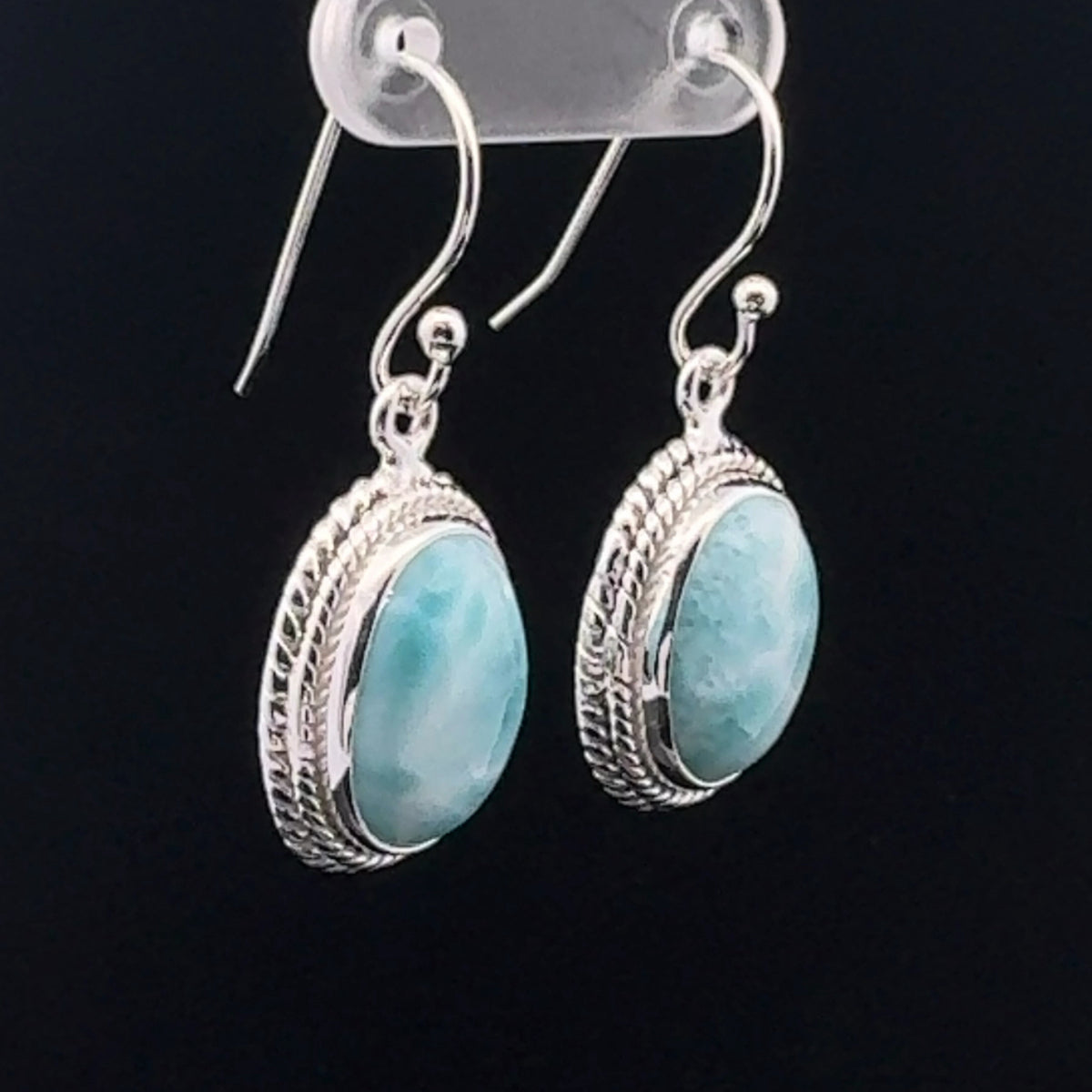 Sterling Silver Larimar Earrings