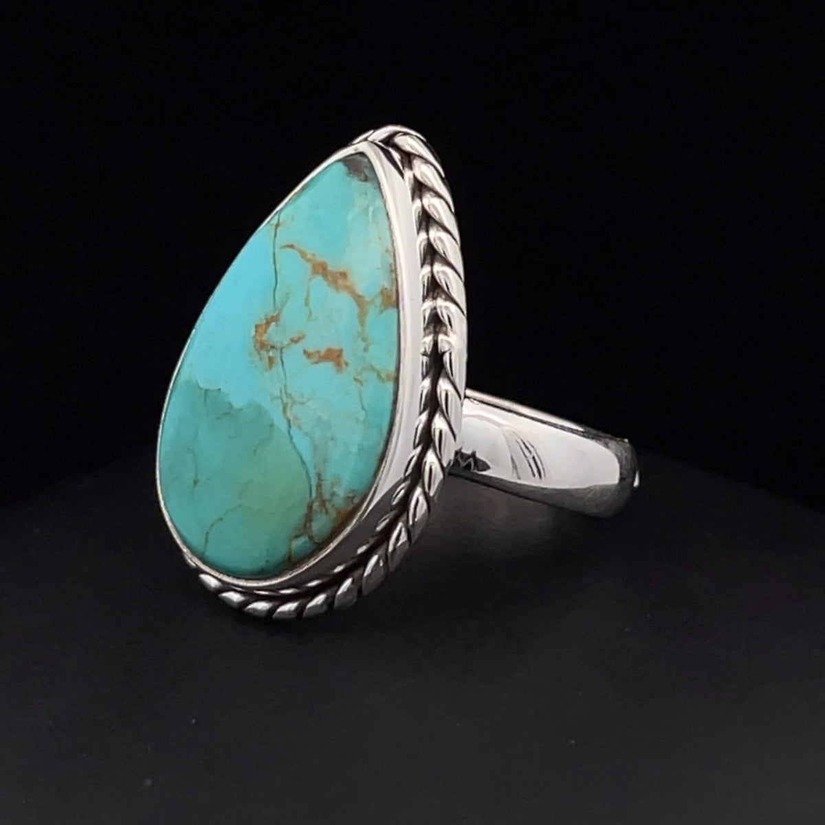 Sterling Silver Kingman Turquoise Ring Size 6.5