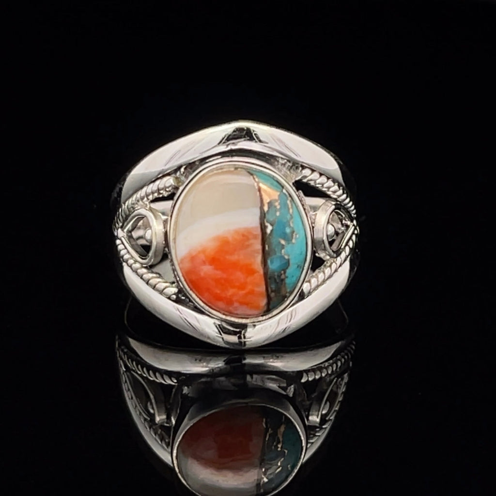 Sterling Silver Spiny Oyster Ring Size 8