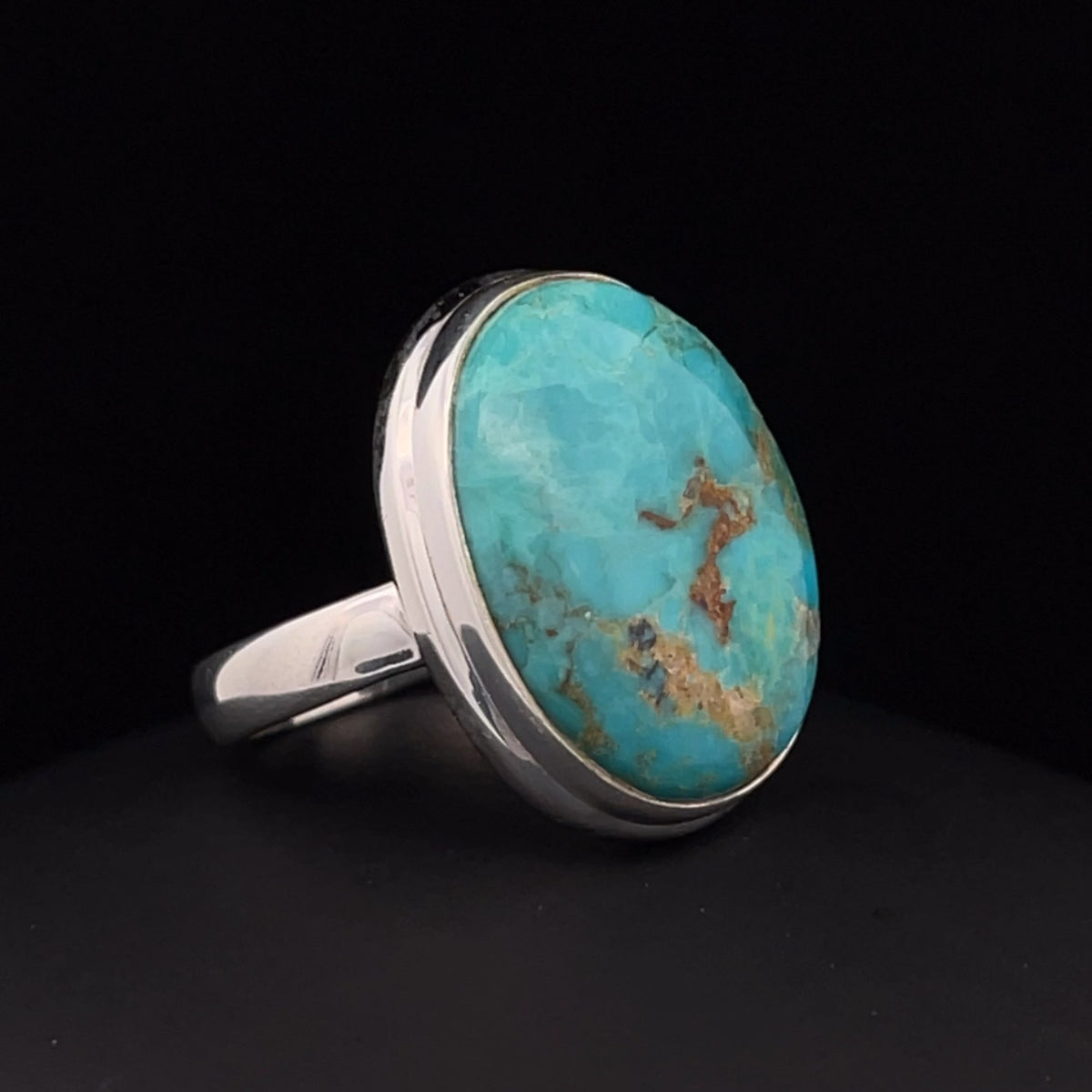 Sterling Silver Kingman Turquoise Ring Size 7