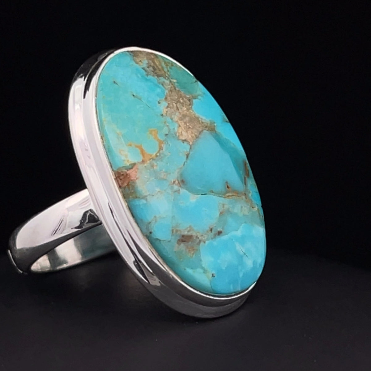 Sterling Silver Kingman Turquoise Ring Size 7