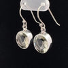 Sterling Silver Faceted Green Amethyst Earrings