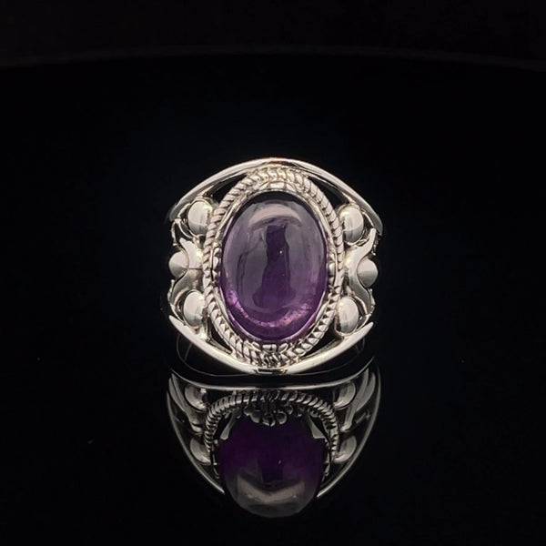 Sterling Silver Amethyst Ring Size 7