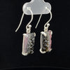 Sterling Silver Carved Watermelon Tourmaline Earrings