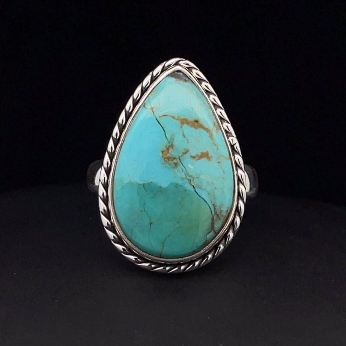 Sterling Silver Kingman Turquoise Ring Size 6.5
