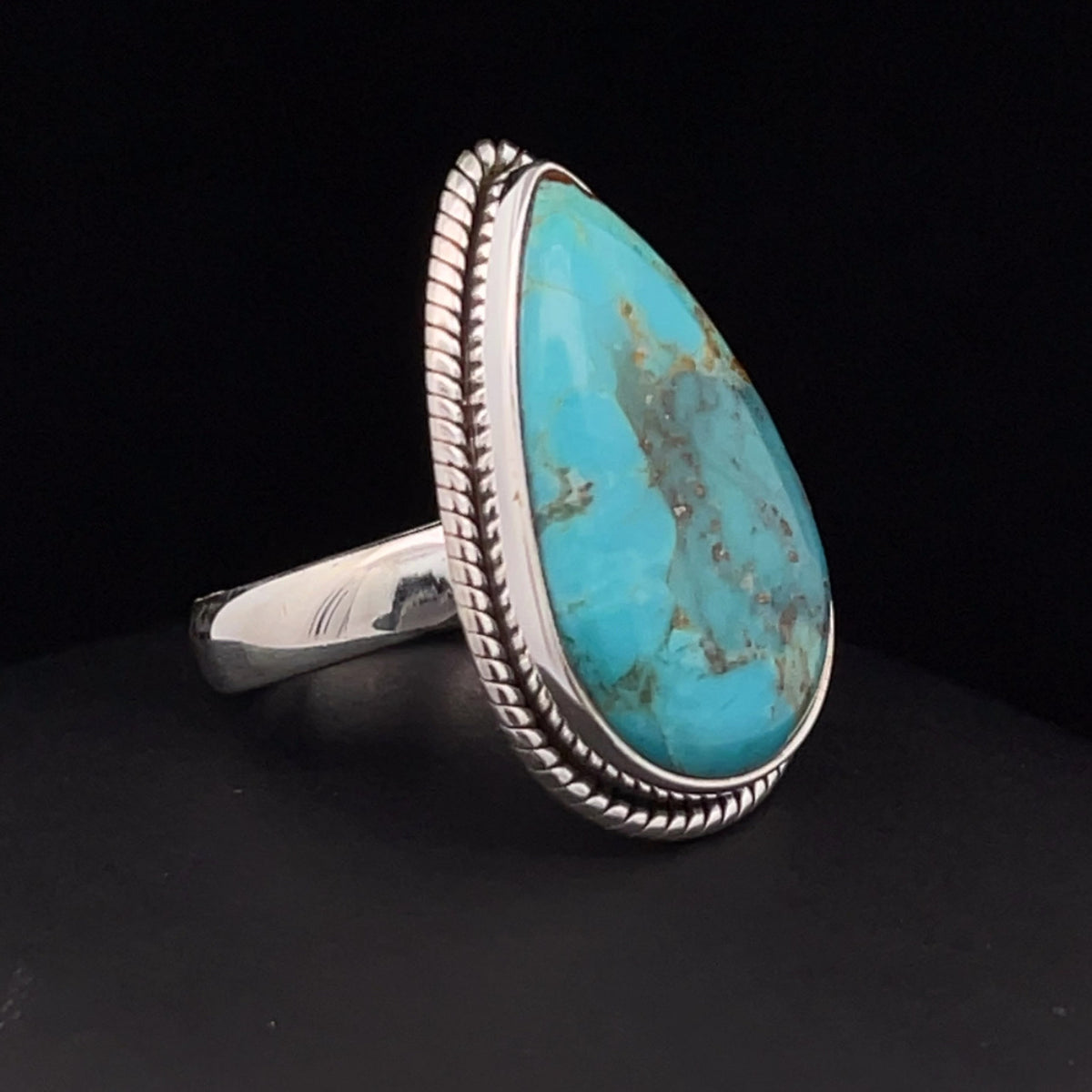 Sterling Silver Kingman Turquoise Ring Size 6.5