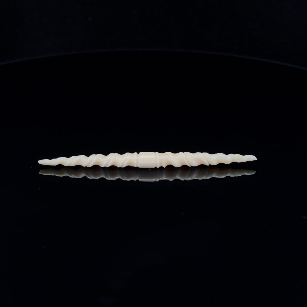 6g (4mm) Fossilized Mammoth Ivory Carved Septum Spike