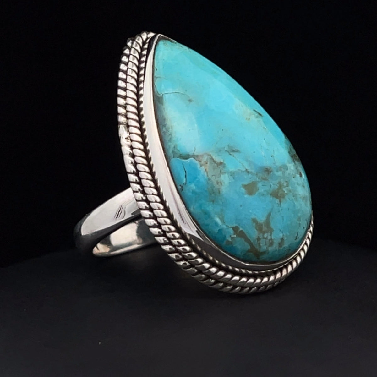 Sterling Silver Kingman Turquoise Ring Size 7