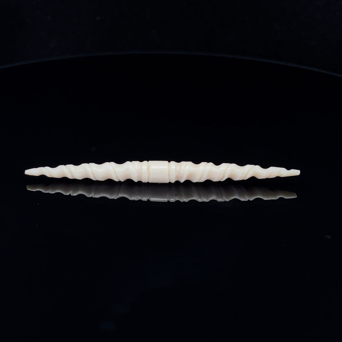 4g (5mm) Fossilized Mammoth Ivory Carved Septum Spike