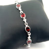 Sterling Silver Faceted Garnet Bracelet