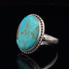 Sterling Silver Kingman Turquoise Ring Size 10