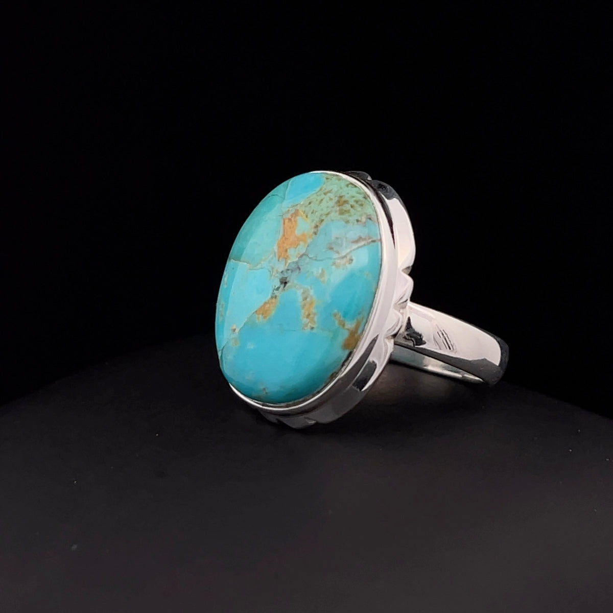 Sterling Silver Kingman Turquoise Ring Size 7