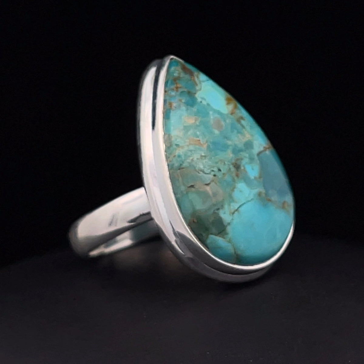 Sterling Silver Kingman Turquoise Ring Size 7