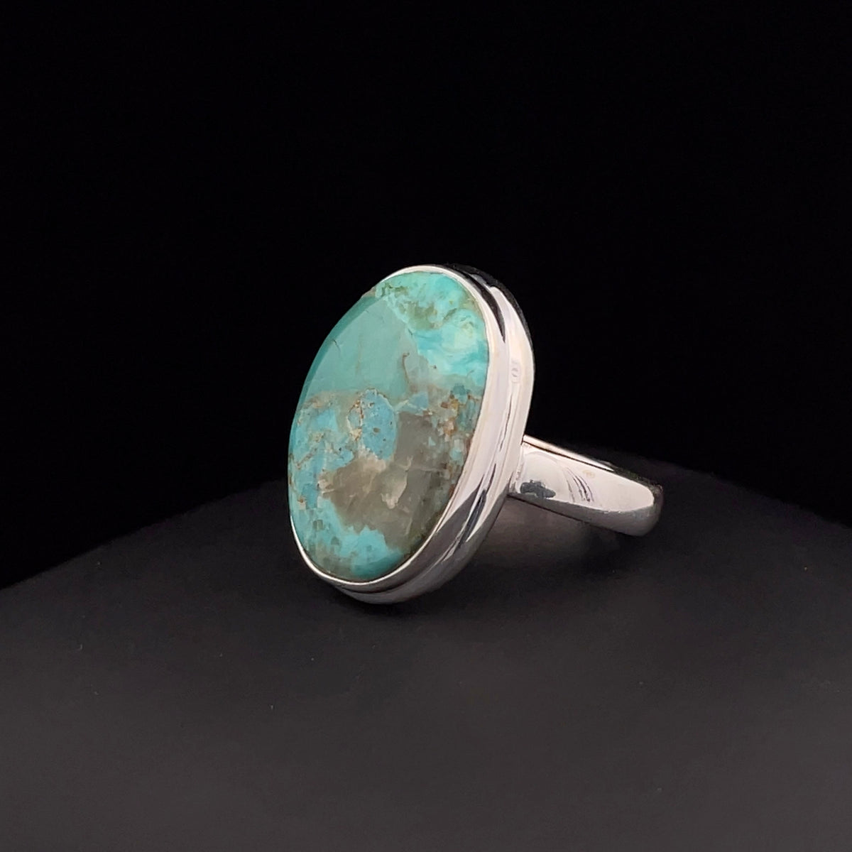 Sterling Silver Kingman Turquoise Ring Size 7