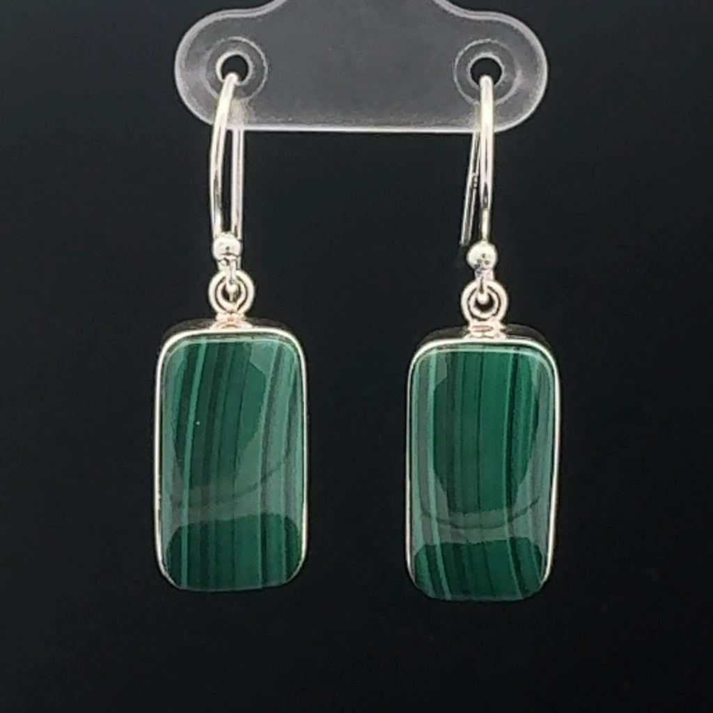 Sterling Silver Malachite Earrings