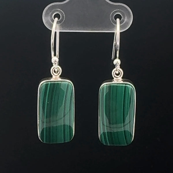Sterling Silver Malachite Earrings