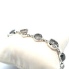 Sterling Silver Tourmalated Quartz and Herkimer Diamond Bracelet