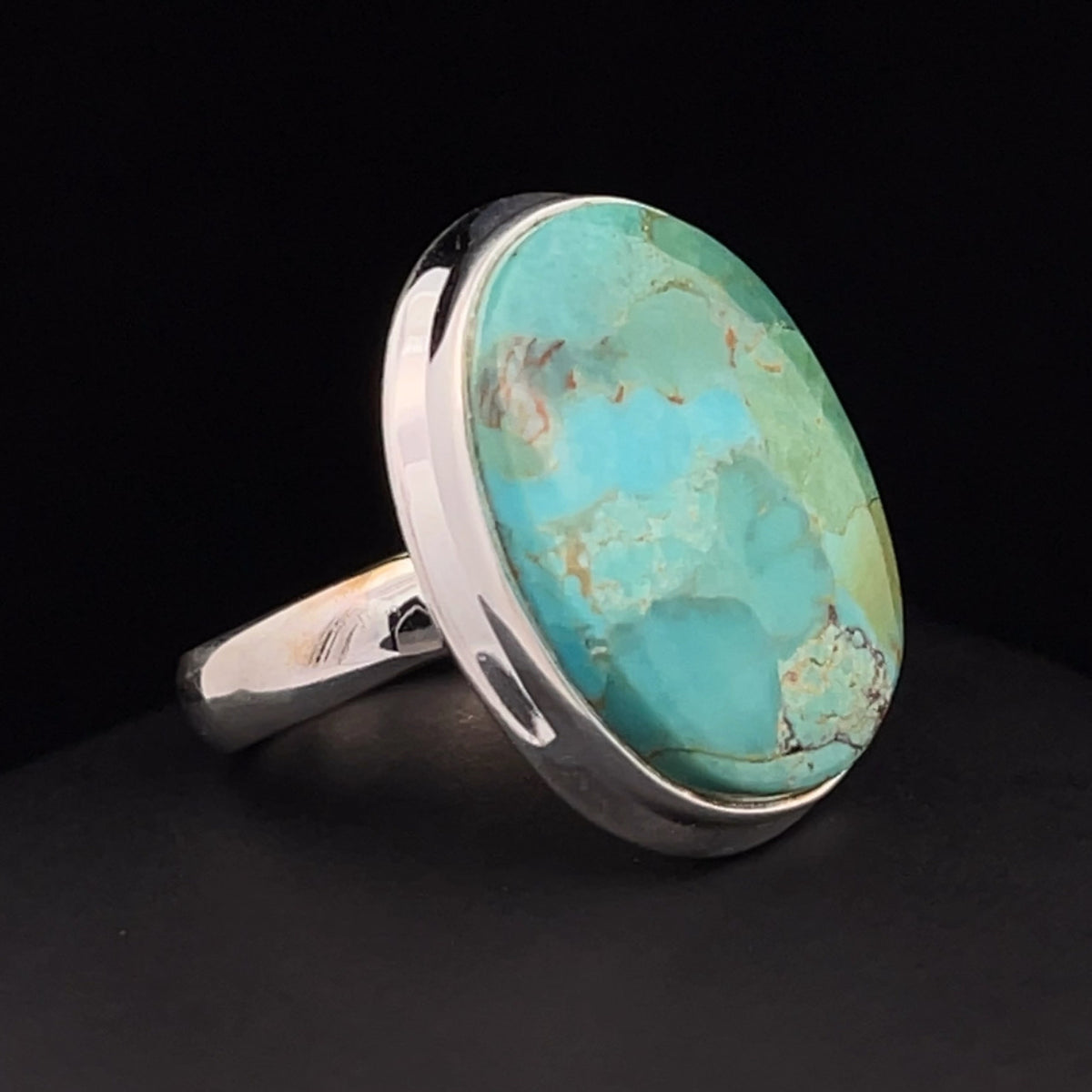 Sterling Silver Kingman Turquoise Ring Size 7