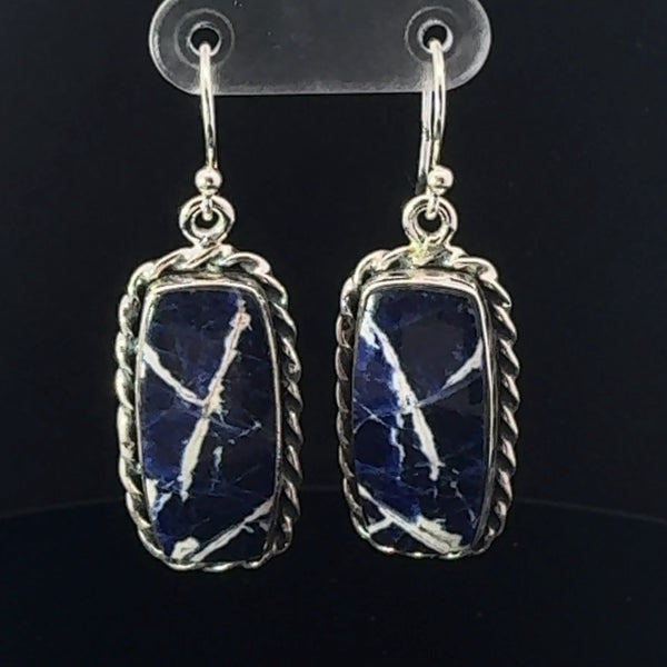 Sterling Silver Sodalite Earrings