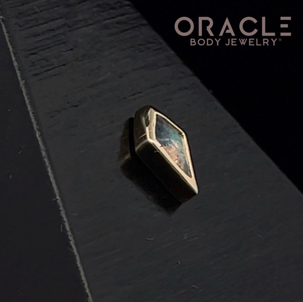 14k Yellow Gold Labradorite Drift Threadless End