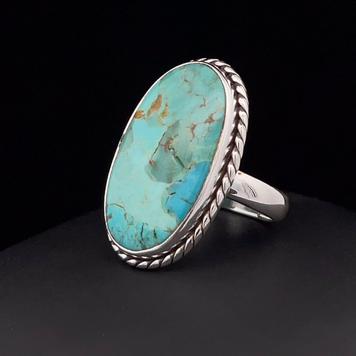 Sterling Silver Kingman Turquoise Ring Size 7