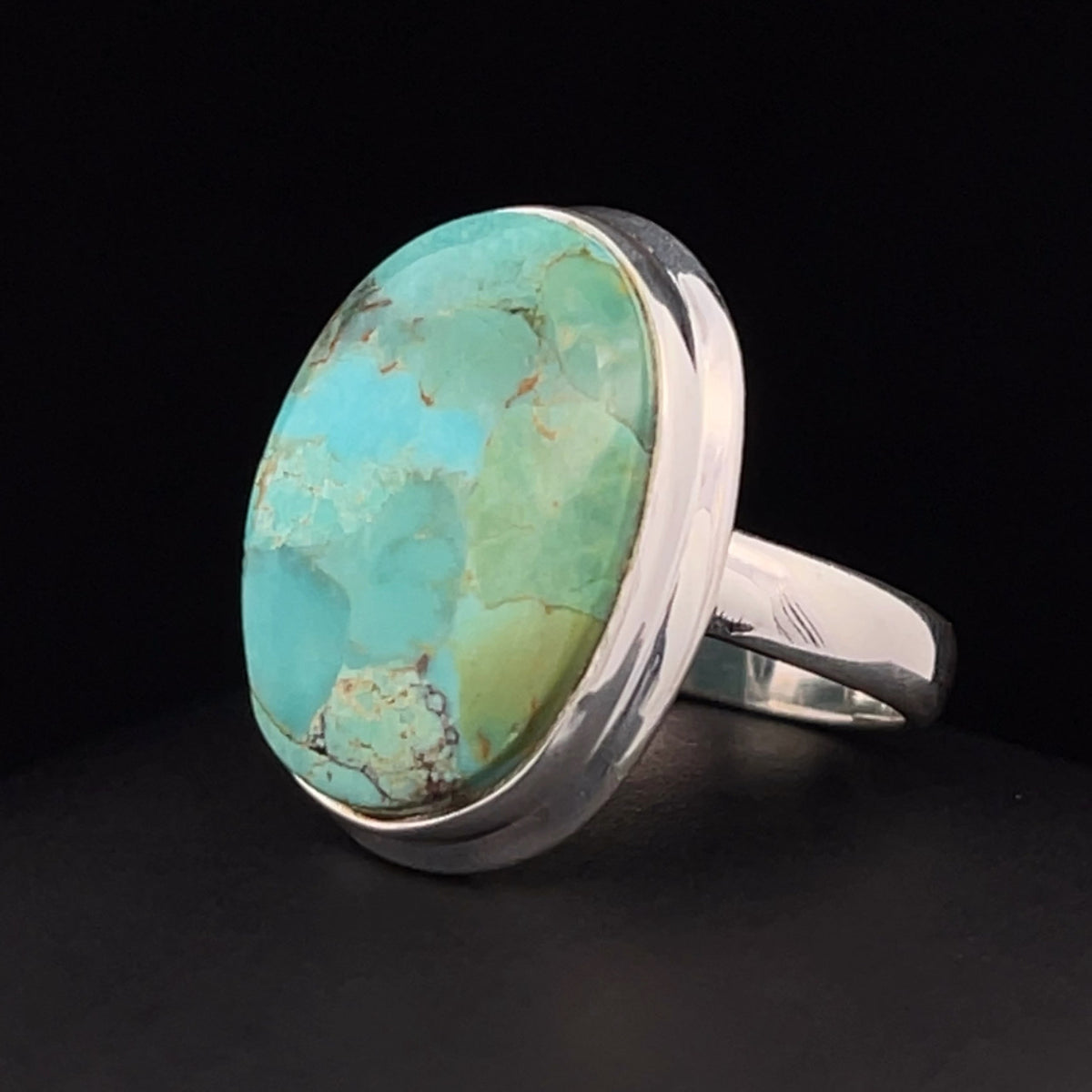 Sterling Silver Kingman Turquoise Ring Size 7