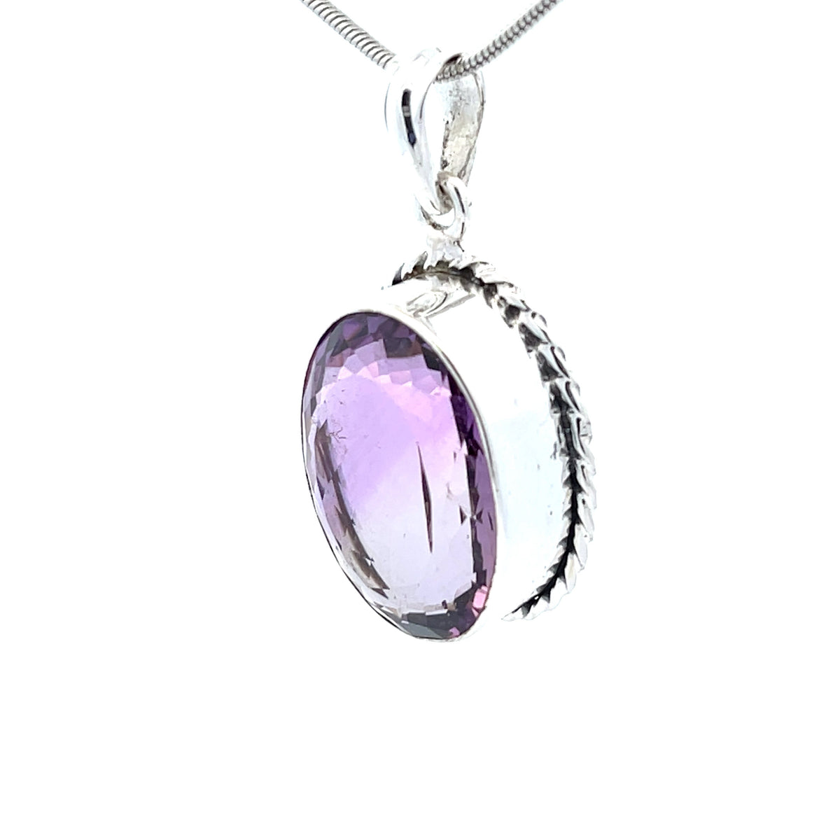 Sterling Silver Faceted Amethyst Pendant