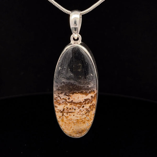 Sterling Silver Petrified Palm Wood Pendant