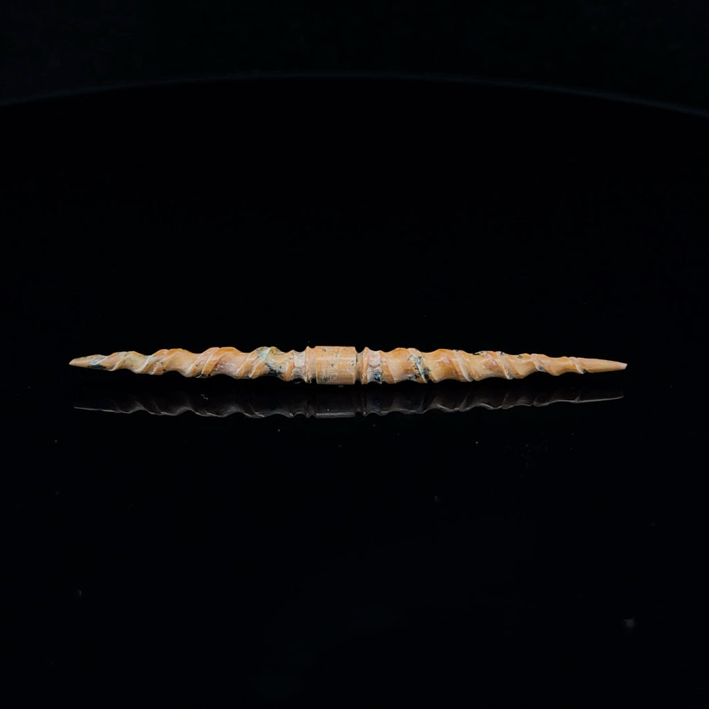 3.5mm Fossilized Mammoth Ivory Carved Septum Spike