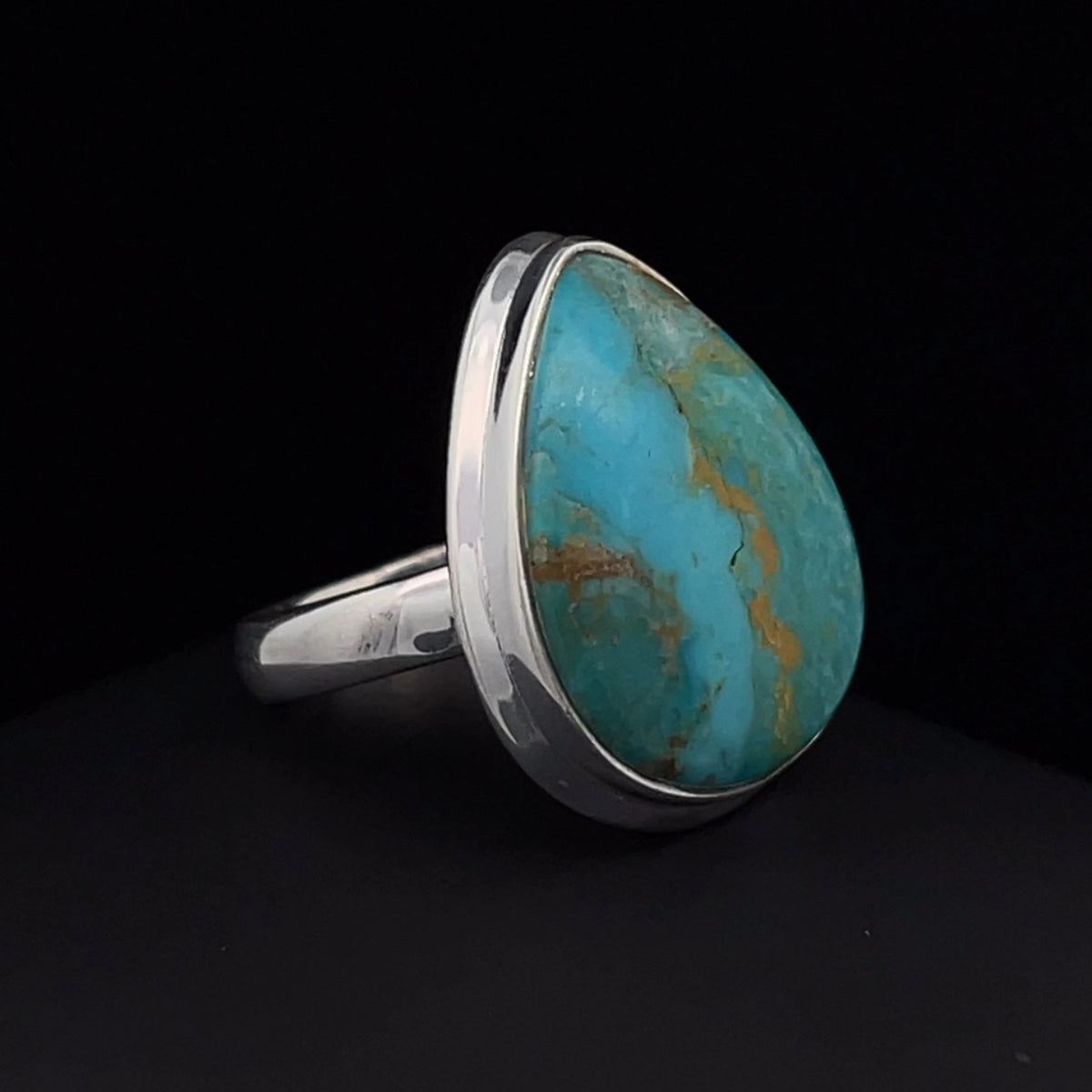 Sterling Silver Kingman Turquoise Ring Size 7