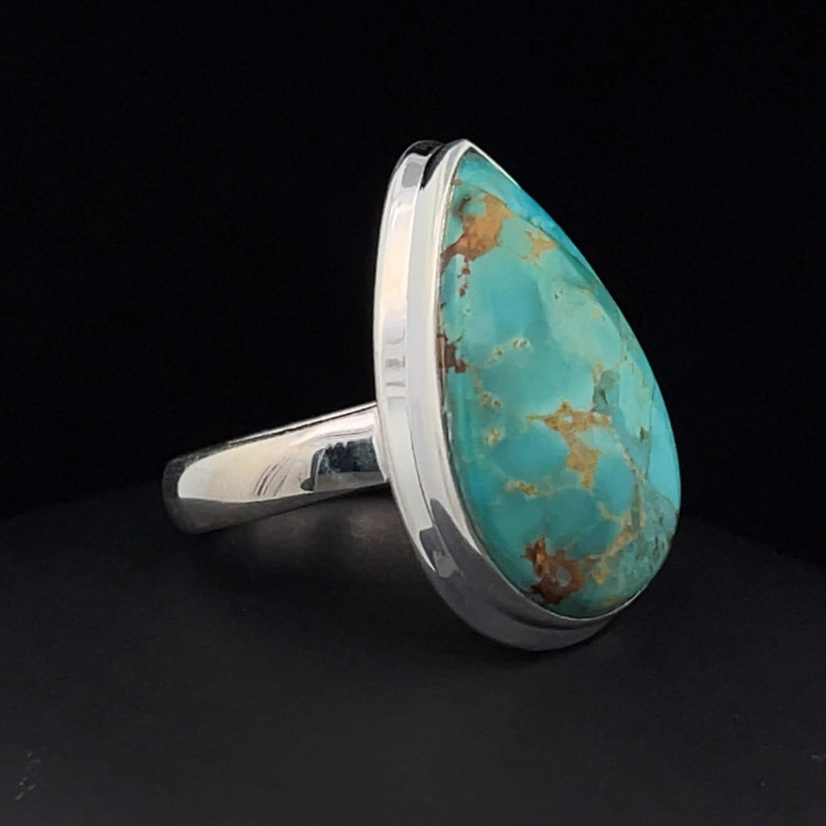 Sterling Silver Kingman Turquoise Ring Size 6.5