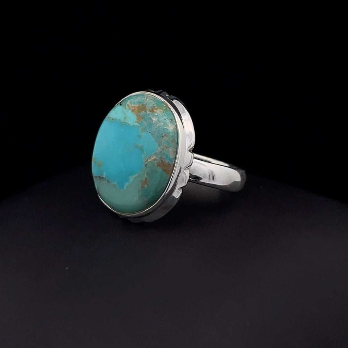 Sterling Silver Kingman Turquoise Ring Size 7