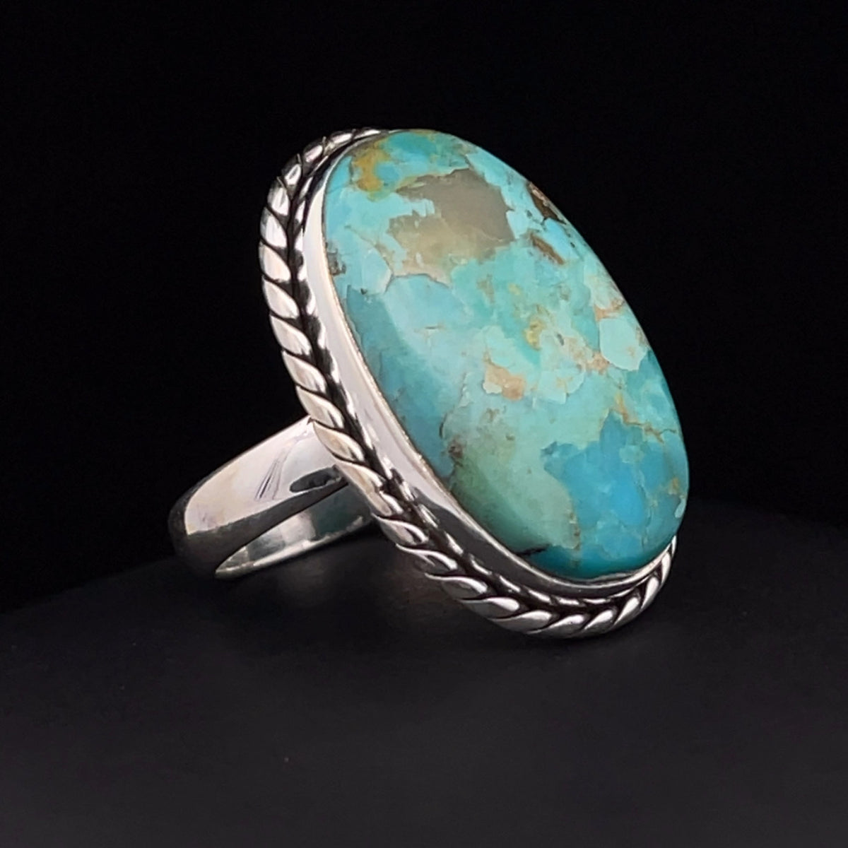 Sterling Silver Kingman Turquoise Ring Size 7
