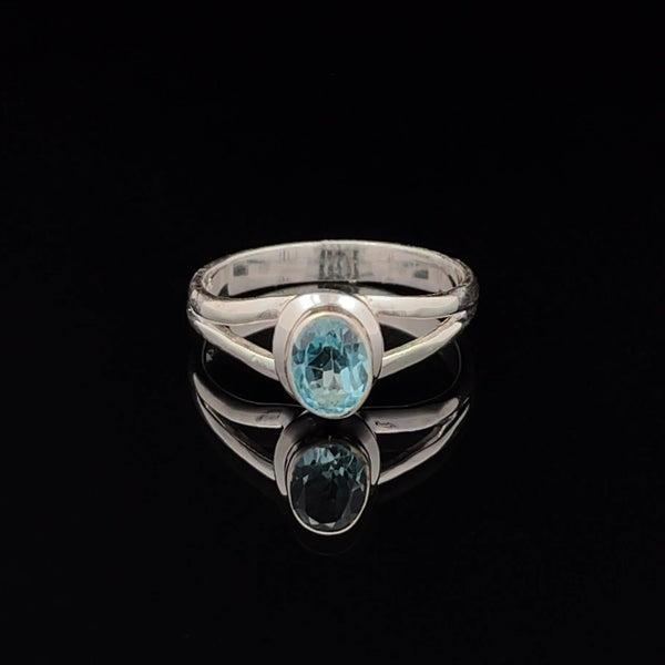 Sterling Silver Swiss Topaz Ring Size 7