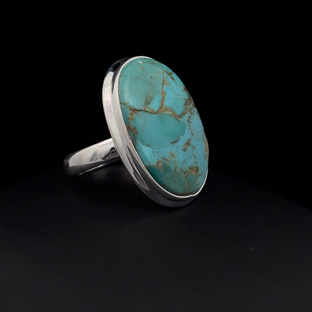 Sterling Silver Kingman Turquoise Ring Size 7