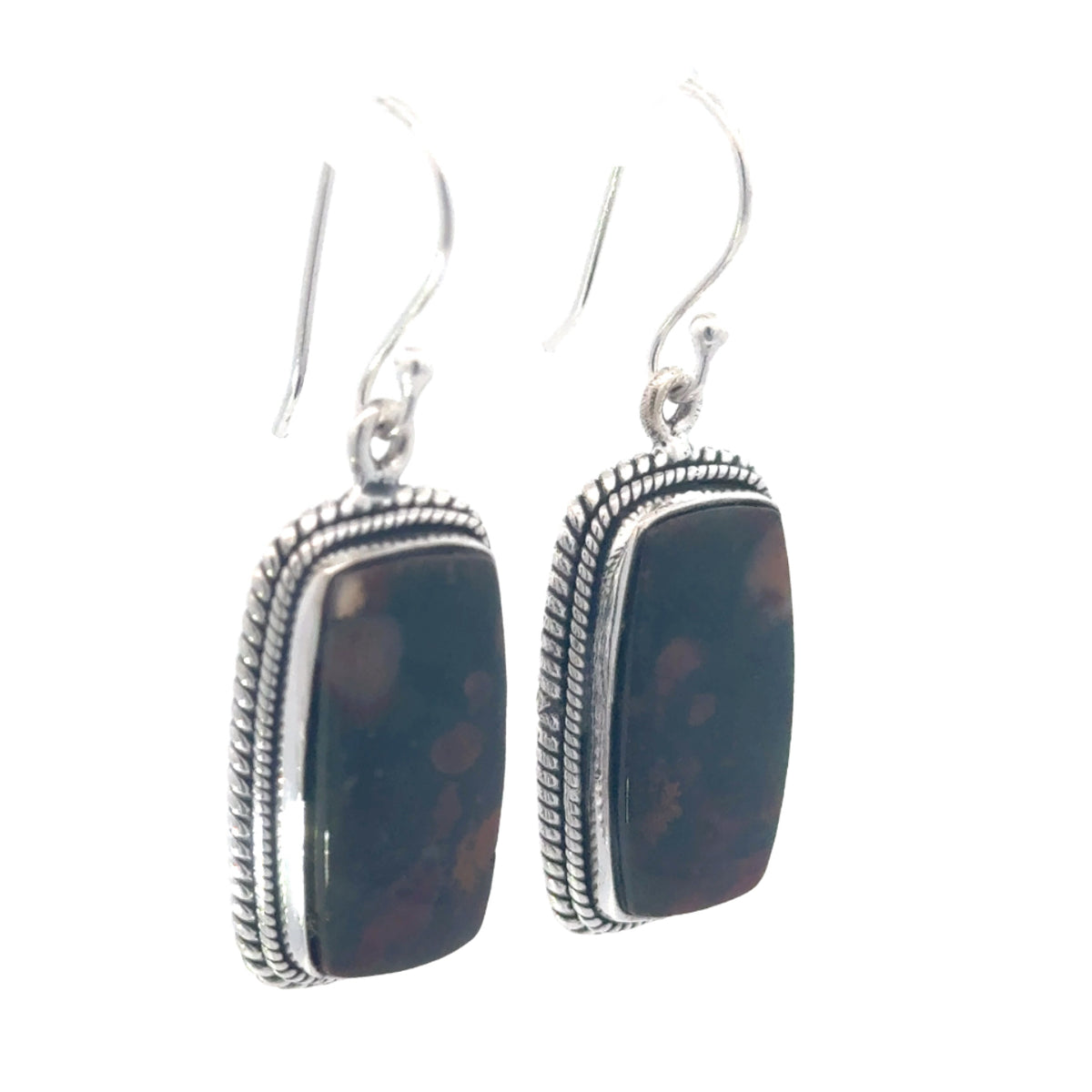 Sterling Silver Bloodstone Earrings