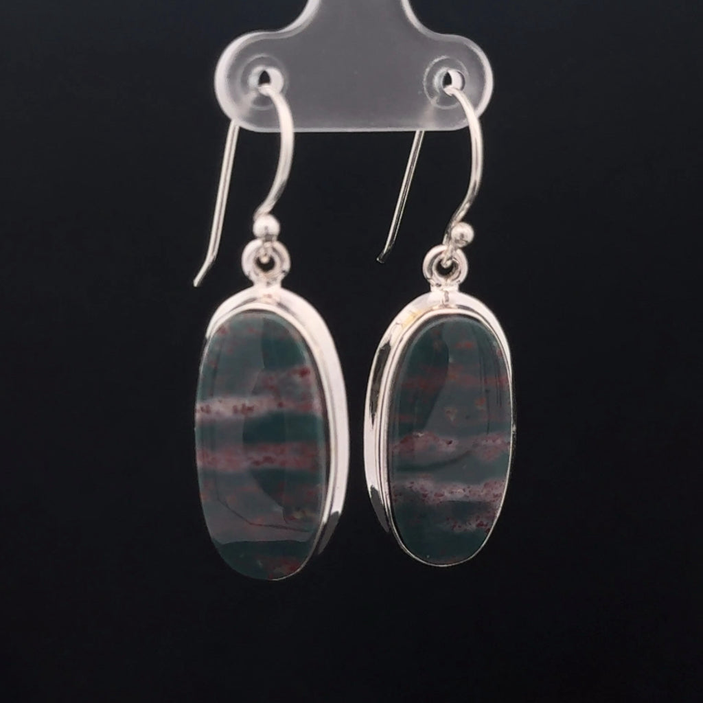 Sterling Silver Bloodstone Earrings