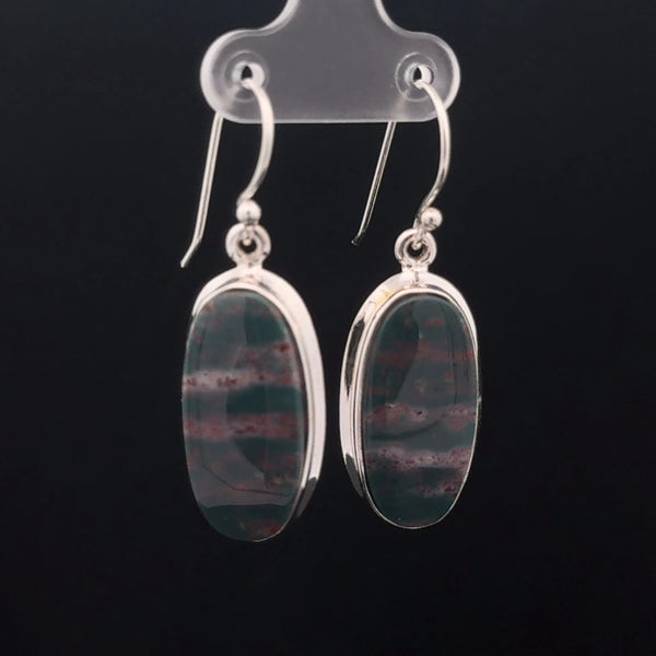 Sterling Silver Bloodstone Earrings