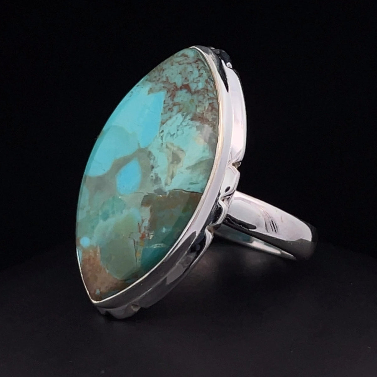 Sterling Silver Kingman Turquoise Ring Size 9.5