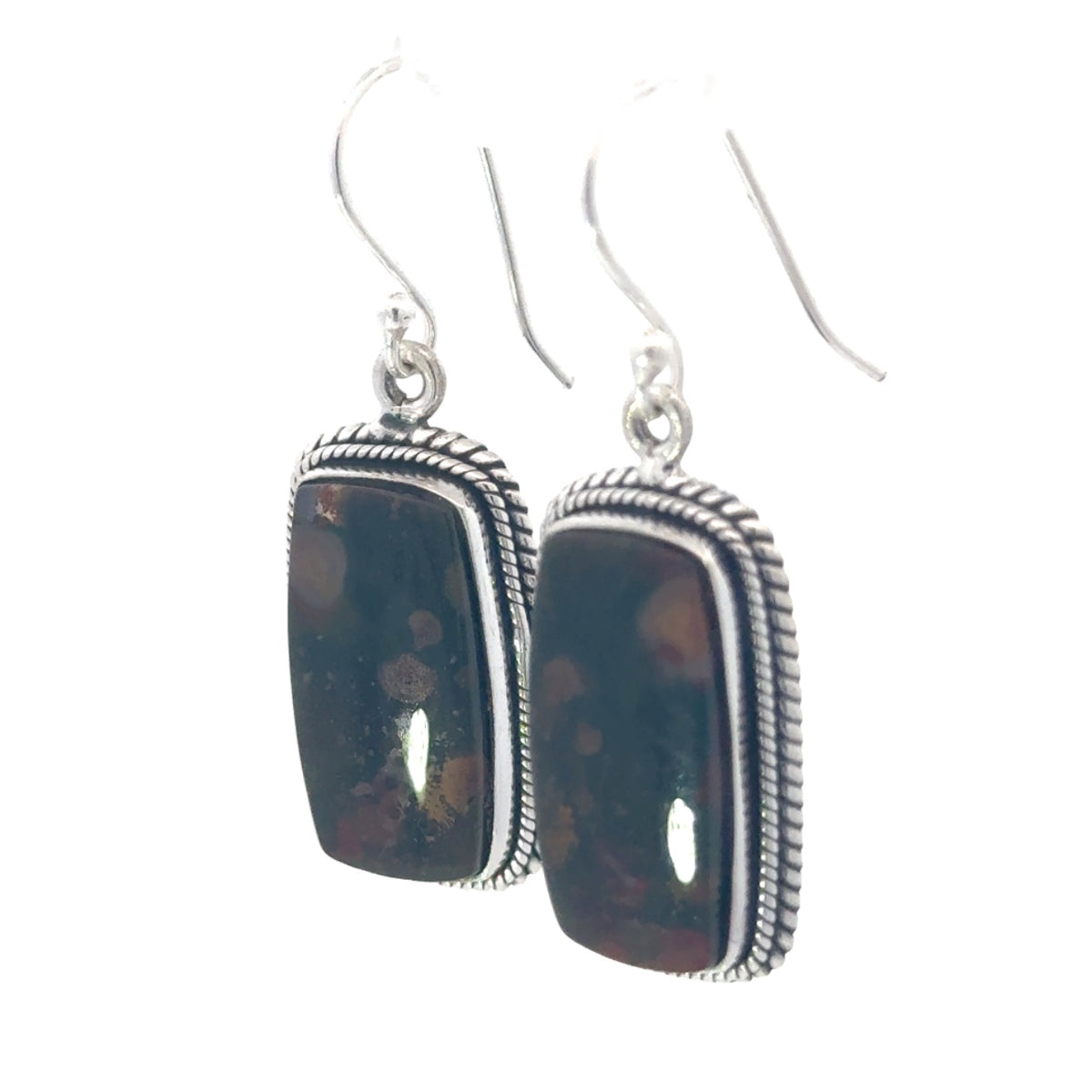 Sterling Silver Bloodstone Earrings