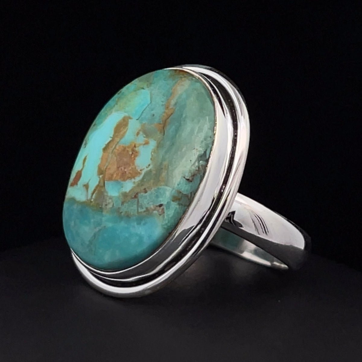 Sterling Silver Kingman Turquoise Ring Size 7