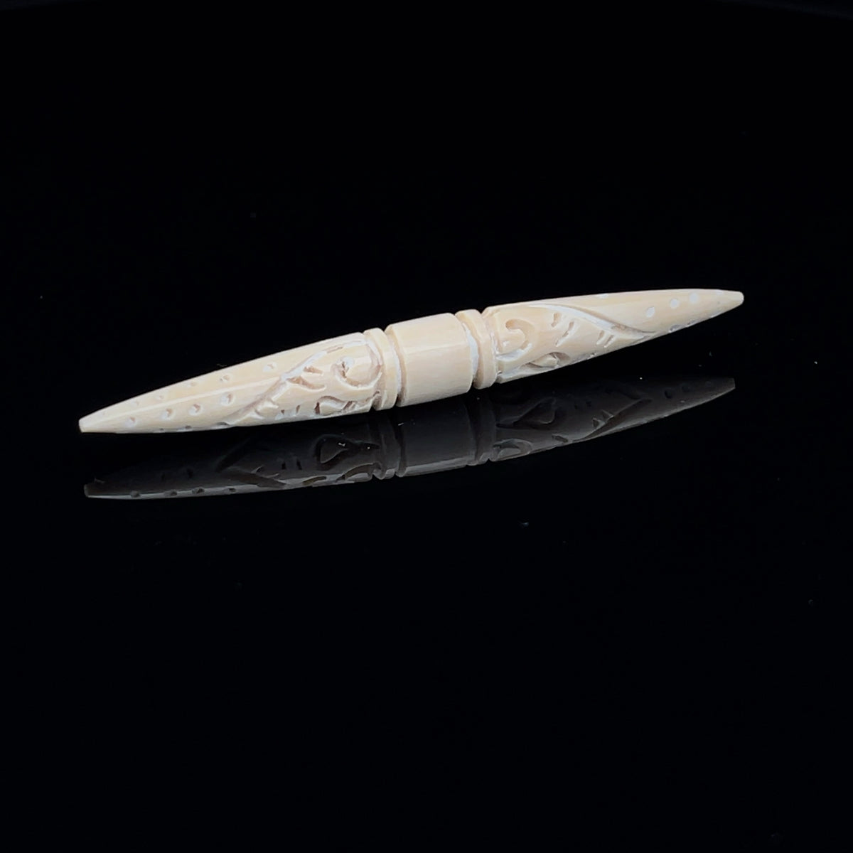 5.5mm Fossilized Carved Mammoth Ivory Septum Spike
