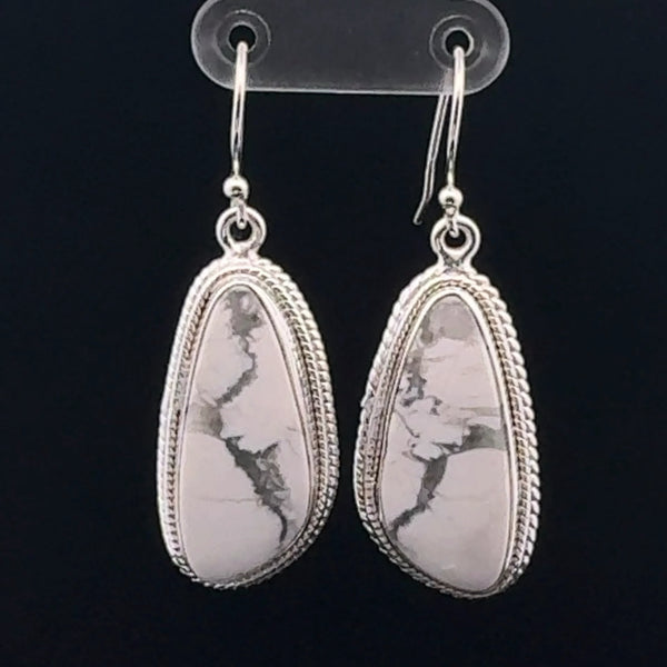 Sterling Silver Howlite Earrings