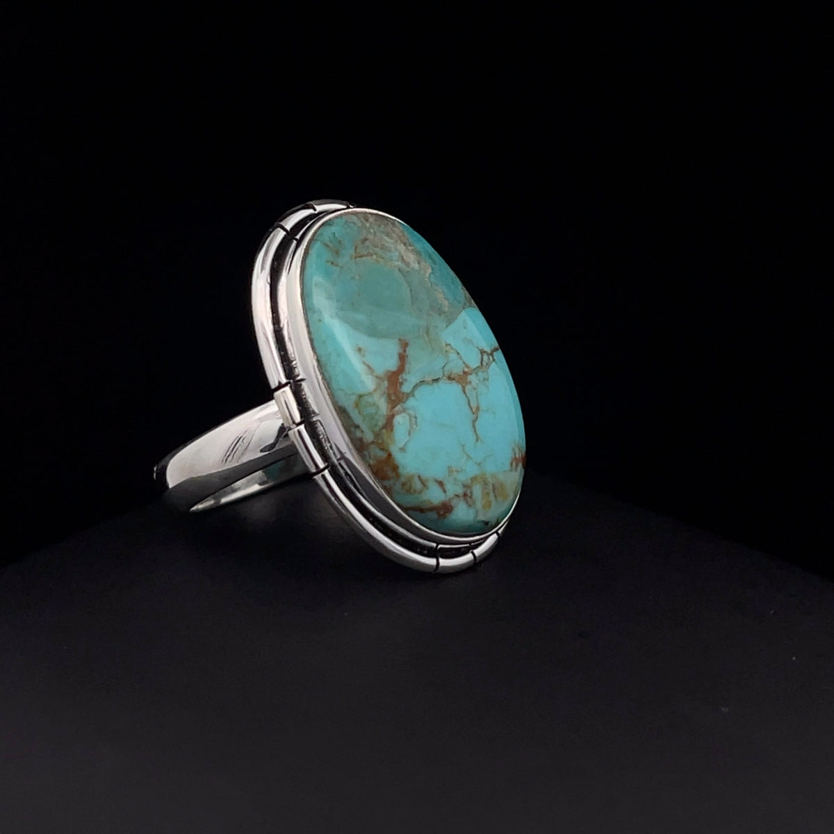 Sterling Silver Kingman Turquoise Ring Size 7