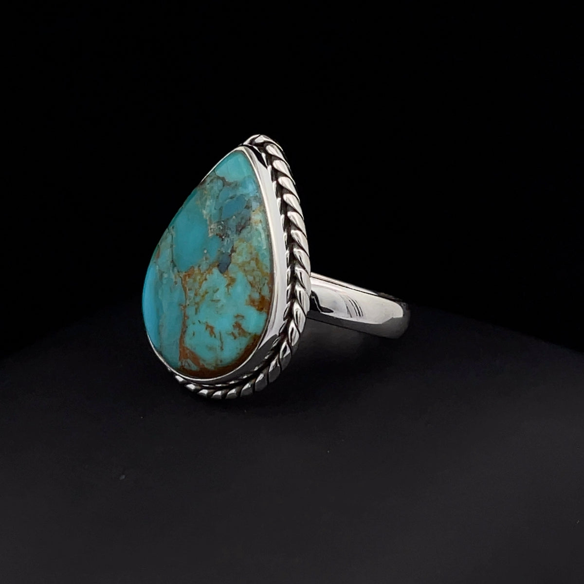 Sterling Silver Kingman Turquoise Ring Size 7