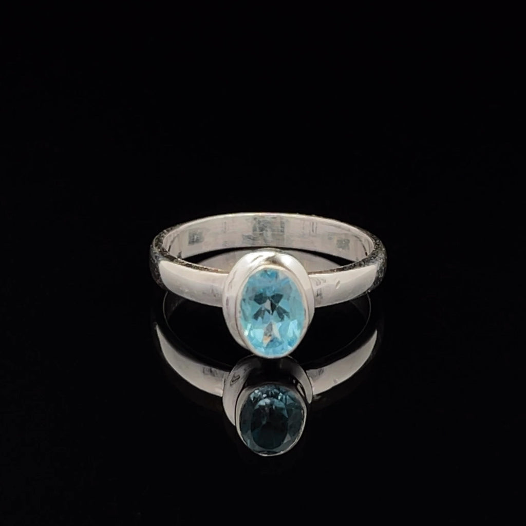 Sterling Silver Swiss Topaz Ring Size 7