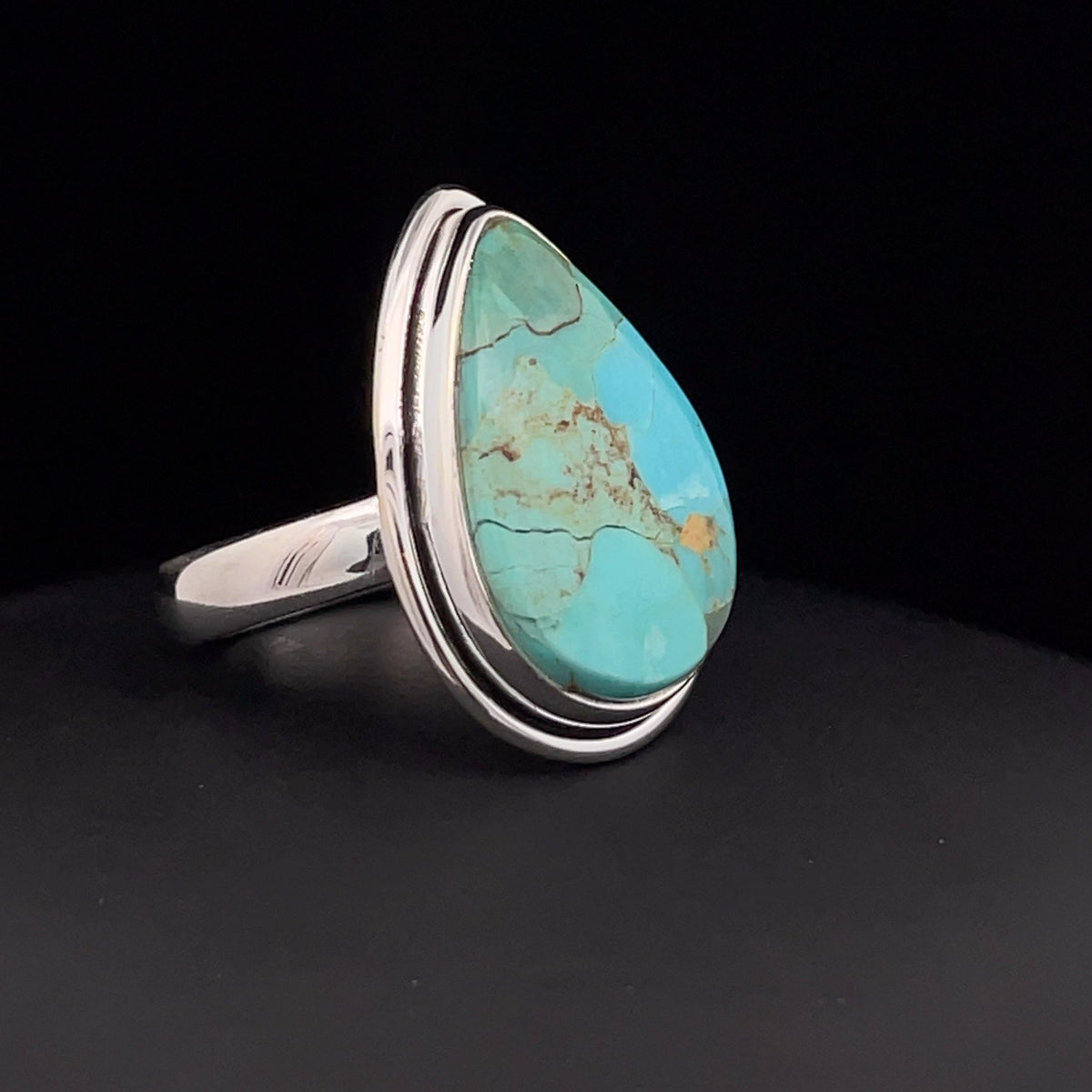 Sterling Silver Kingman Turquoise Ring Size 7
