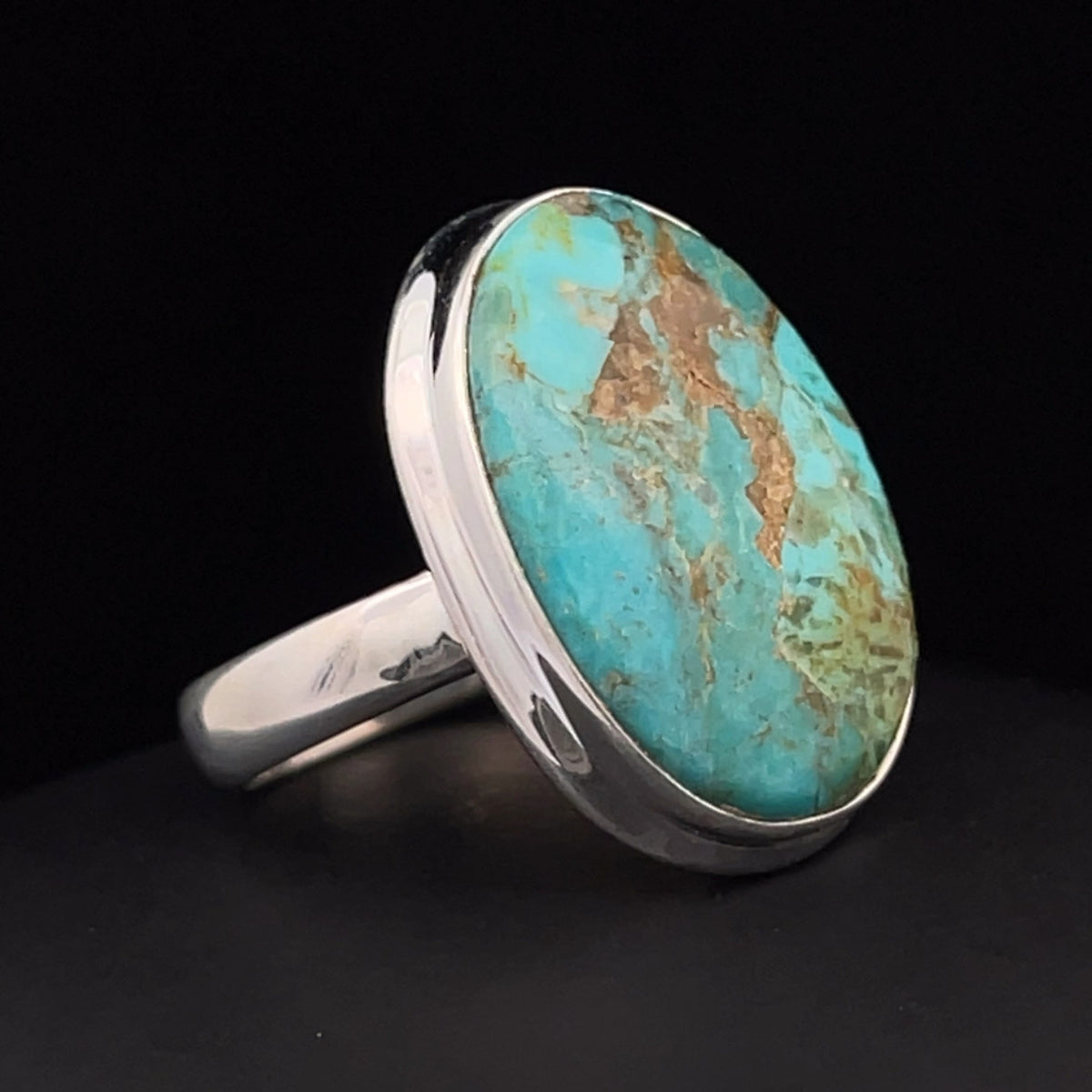 Sterling Silver Kingman Turquoise Ring Size 7