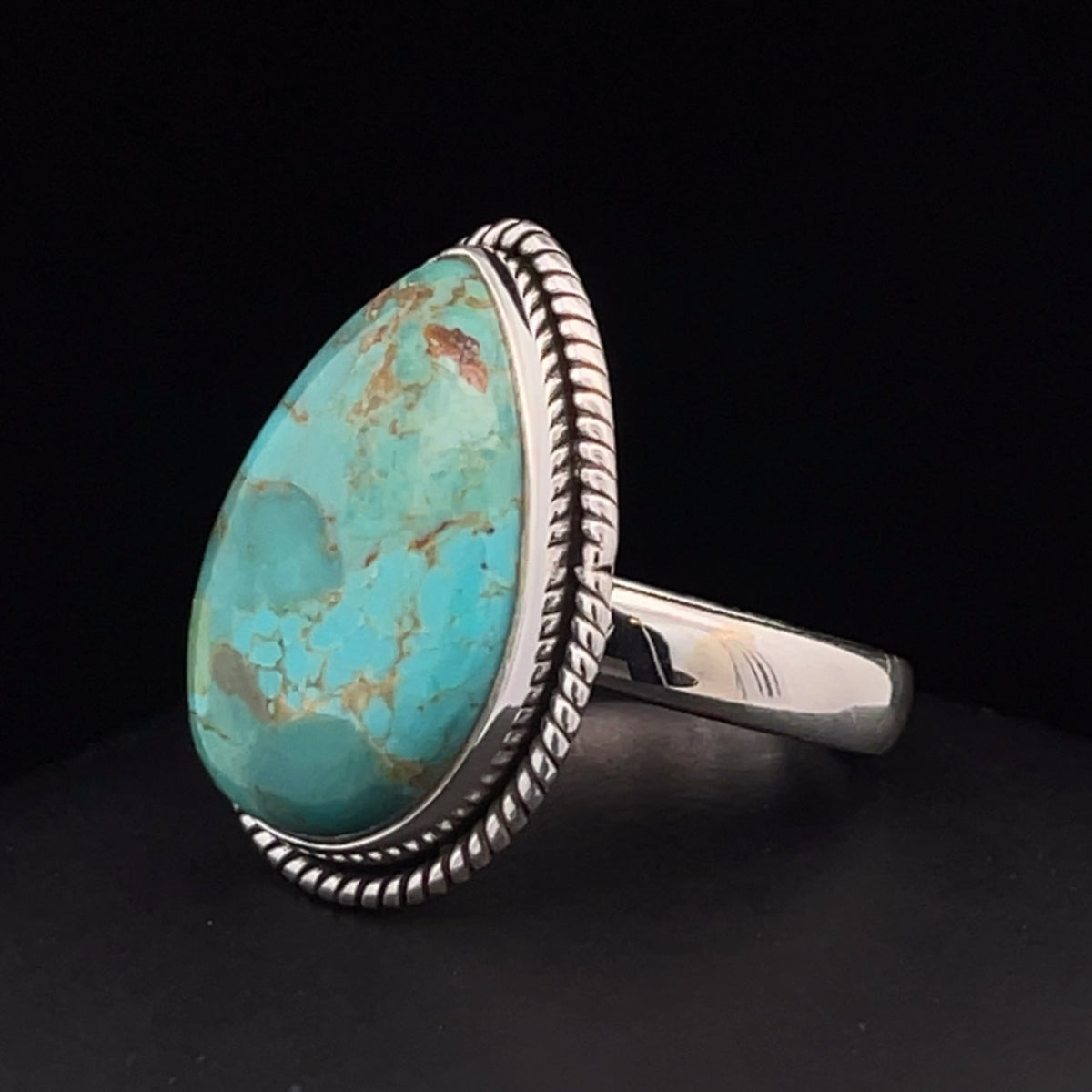 Sterling Silver Kingman Turquoise Ring Size 9.5